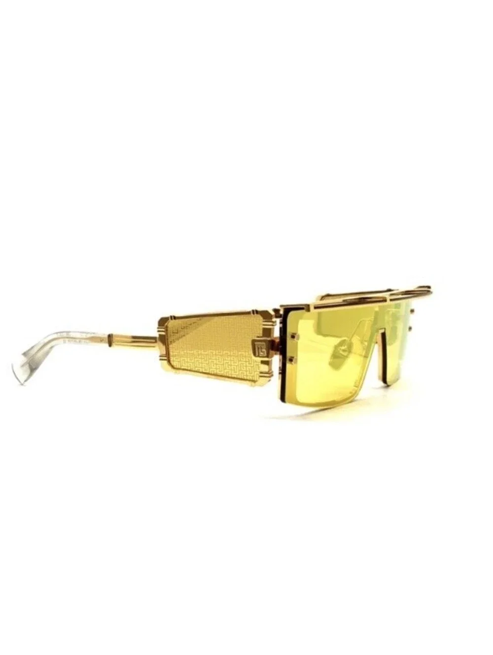 Akoni Balmain Eyewear  Wonder Boy III Oversized Gold Sunglasses Shield JAPAN